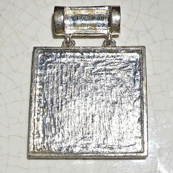 Gorgeous silver and black tribal Aztec animal motif scarf bail, pendant, charm - Picture 3 of 3